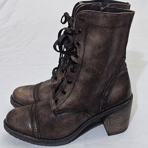 Women's Brown Lace-Up Ankle Boots